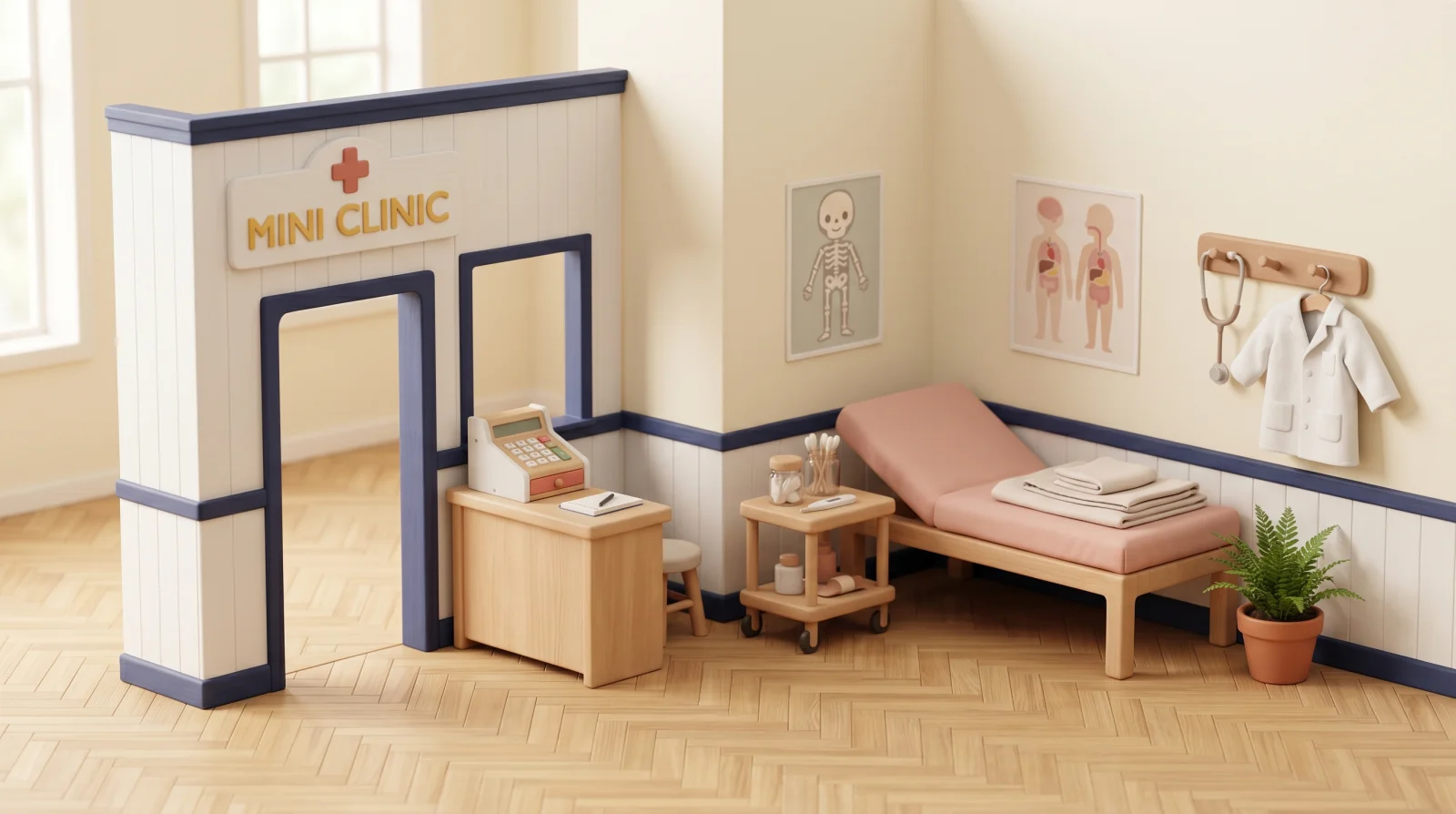 Medical themed role-play room at Little World